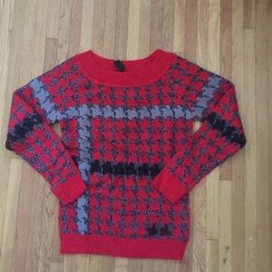 Desigual Womens Red Sweater Wool Blend Size M